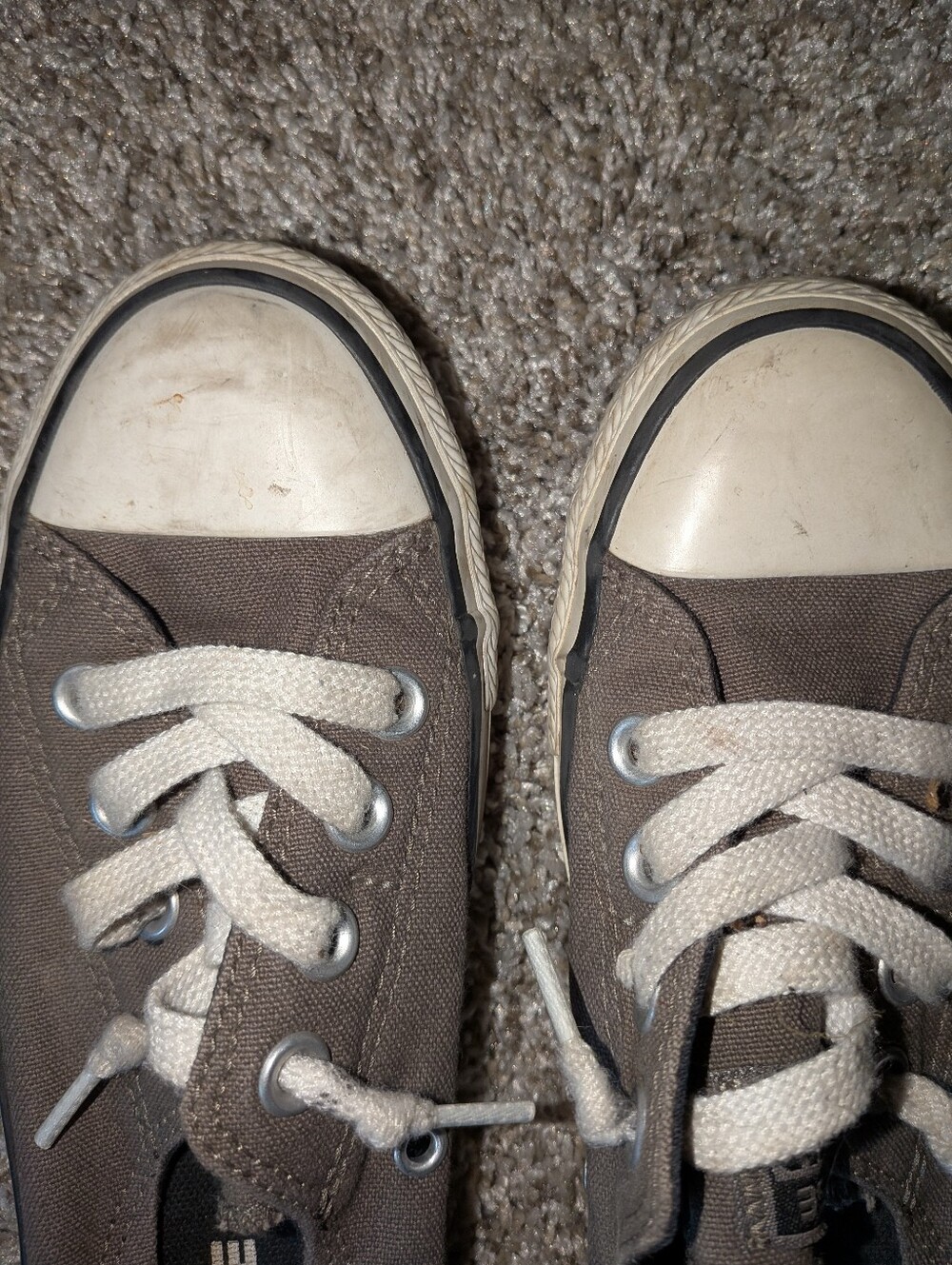Converse Low Top Canvas Sneakers in Gray and White - Picture 2 of 4